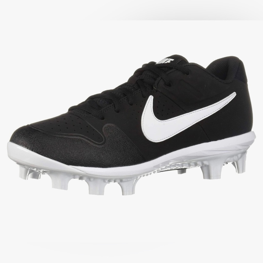 Nike Men's Alpha Huarache Varsity Low MCS Baseball Shoe, Black White